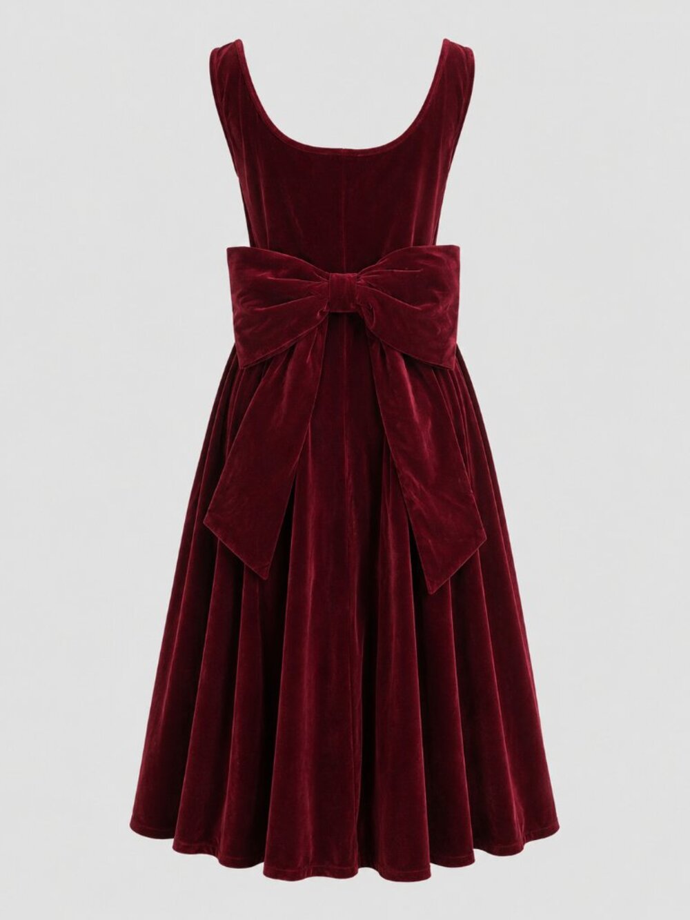 CIDER Velvet Boat Neck Bowknot Midi Dress Wine 2XL NWT Wine Party Holiday Formal